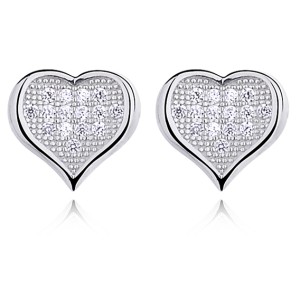 Cercei argint inimioare cu pietre DiAmanti Z0556E-DIA (Argint 925‰ 1 g.)